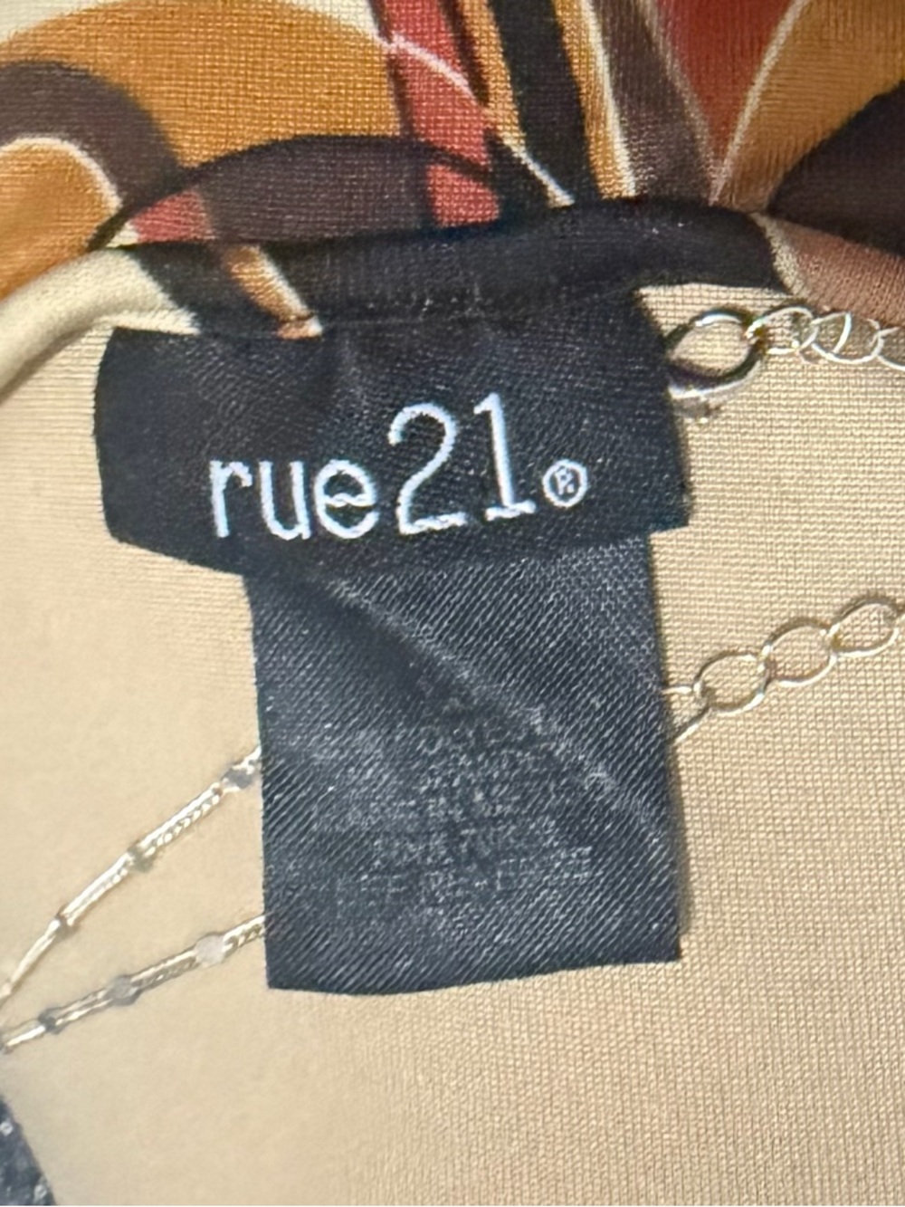 Rue21 Retro Floral Twist-Front Crop Top in Black, Brown, Cream, Yellow, Orange - Picture 3 of 3